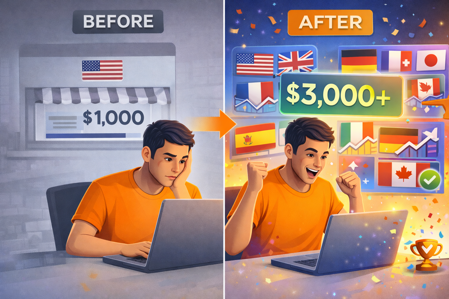 Earnings comparison US vs international