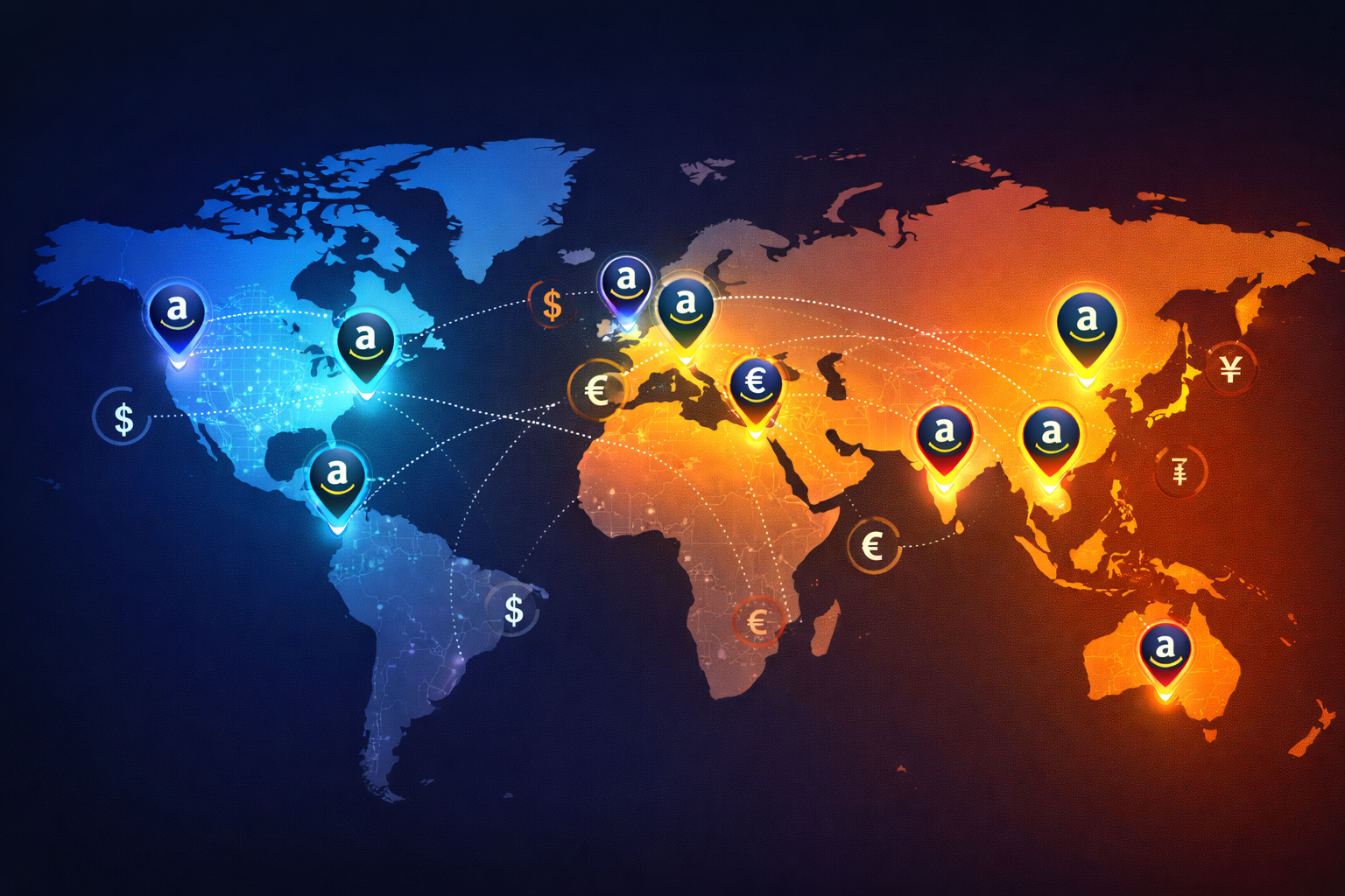 Map of Amazon international marketplaces