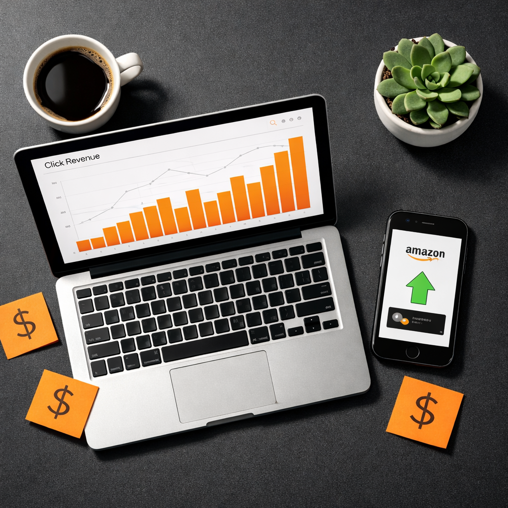 Amazon EPC earnings per click dashboard showing click revenue for influencer program